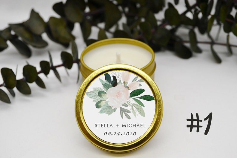 Set of 70 Wedding Favor Candles Gold Tin Personalized Etsy