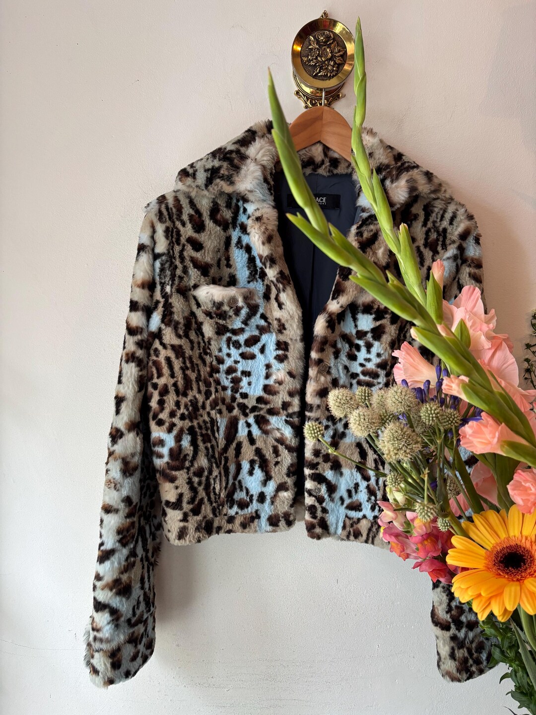 Vintage 80s Fur Leopard Versace Jeans Couture Jacket - Etsy