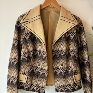 Vintage 70s zigzag wool blazer image 2