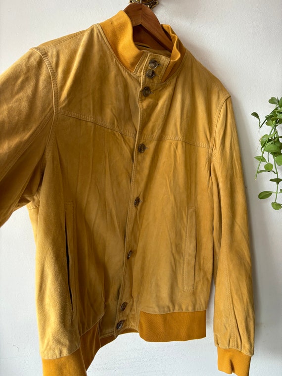 Vintage Yellow suede Hugo Boss jacket - image 8