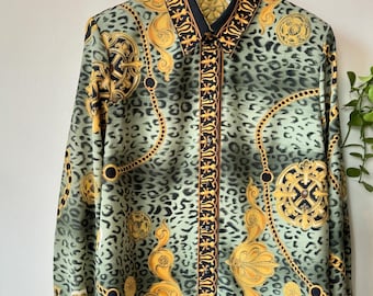 Vintage 80s Chainprint statement Blouse