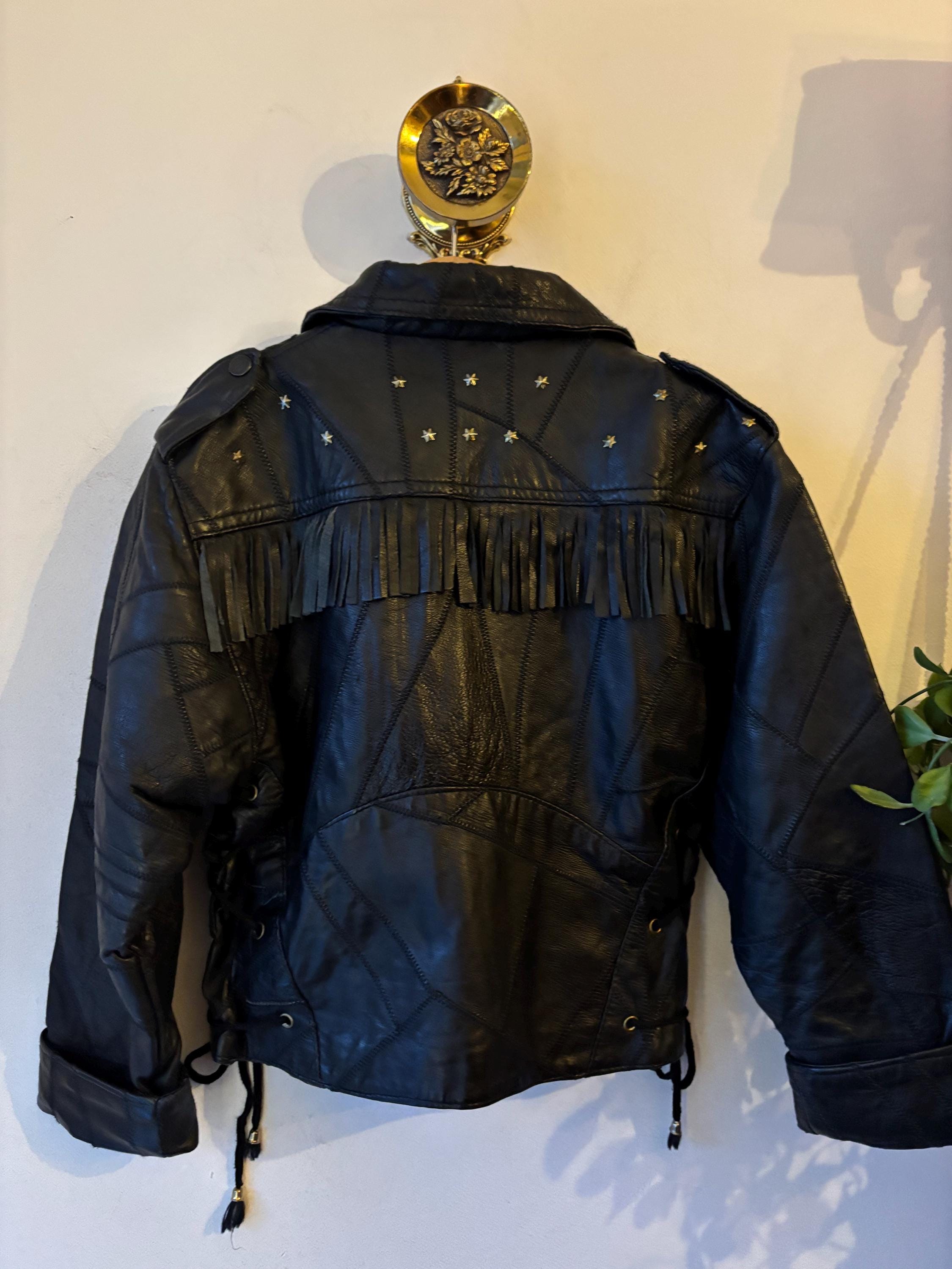 80年代ヴィンテージのキッズレザーフリンジジャケット - Etsy 日本