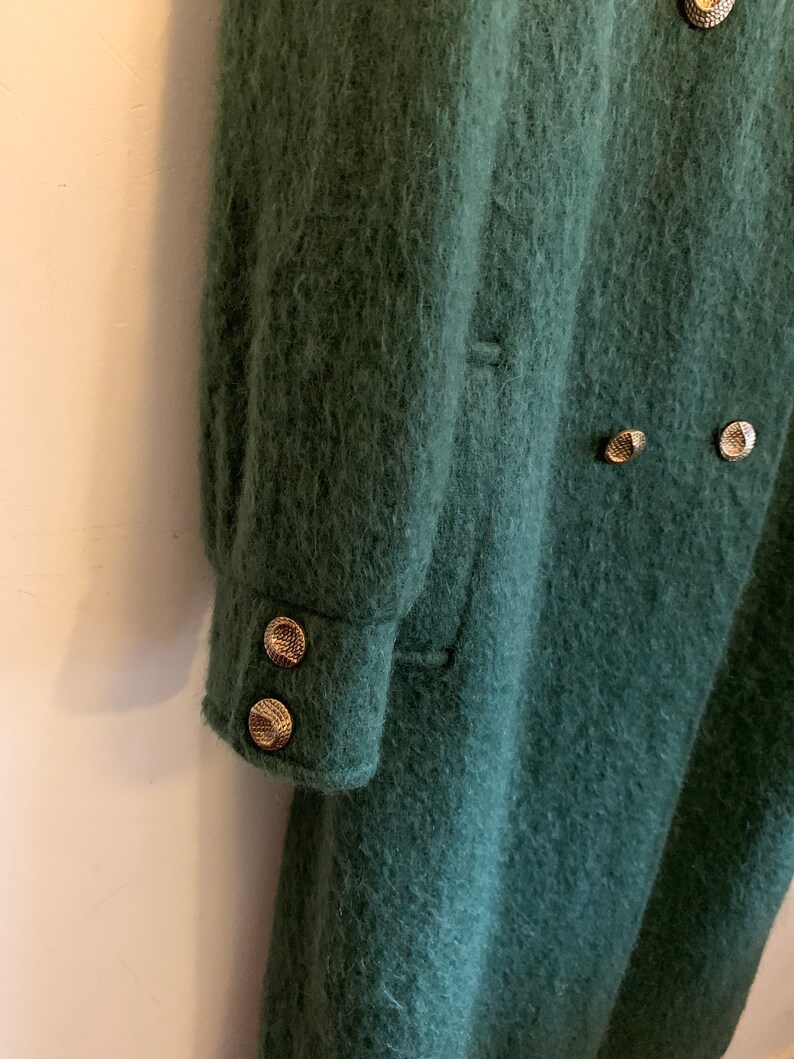 Vintage Mohair Wool Green Coat Etsy