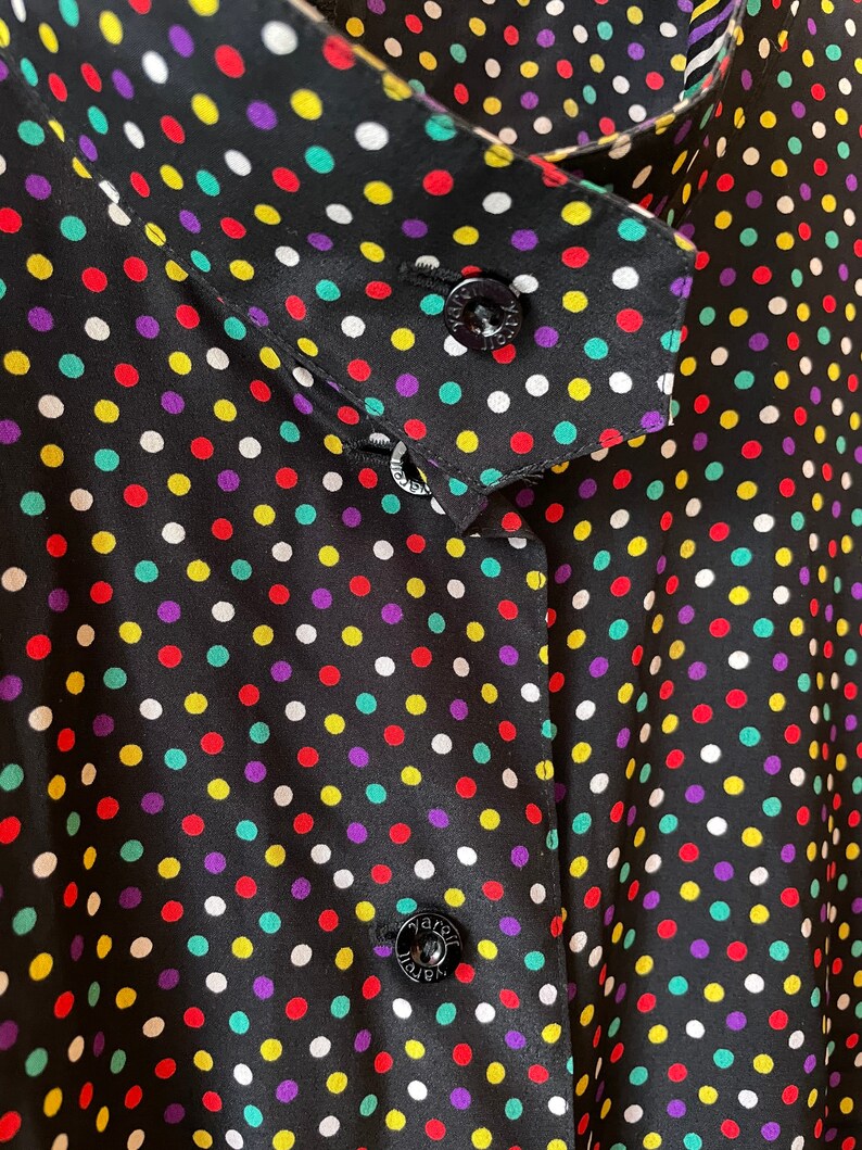 Vintage polkadot stripe blouse