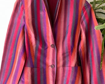 Vintage silk rainbow blazer