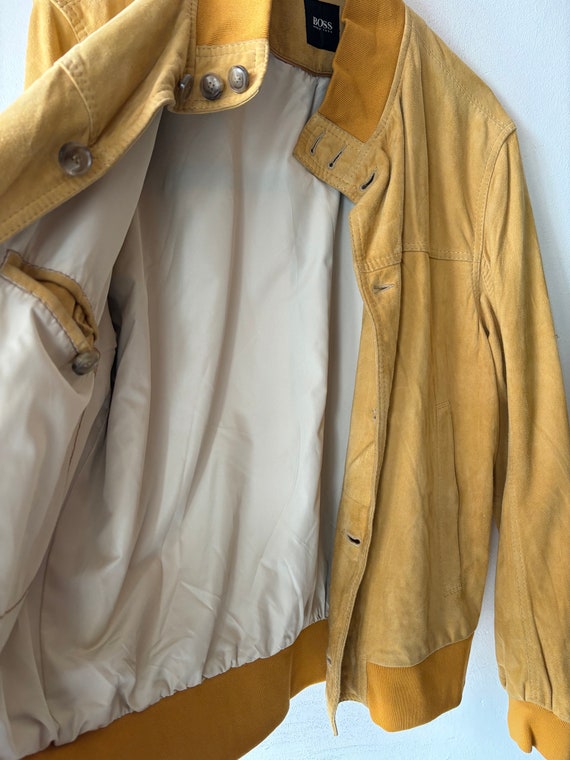 Vintage Yellow suede Hugo Boss jacket - image 6