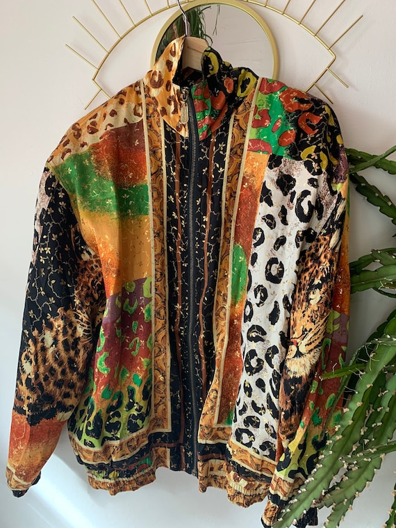 Vintage silk leopard jacket