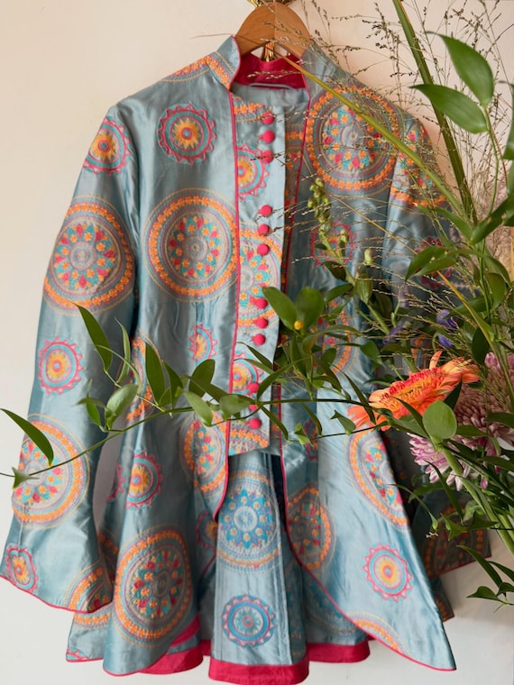 Vintage 1980s Silk Embroidered Statement Blazer