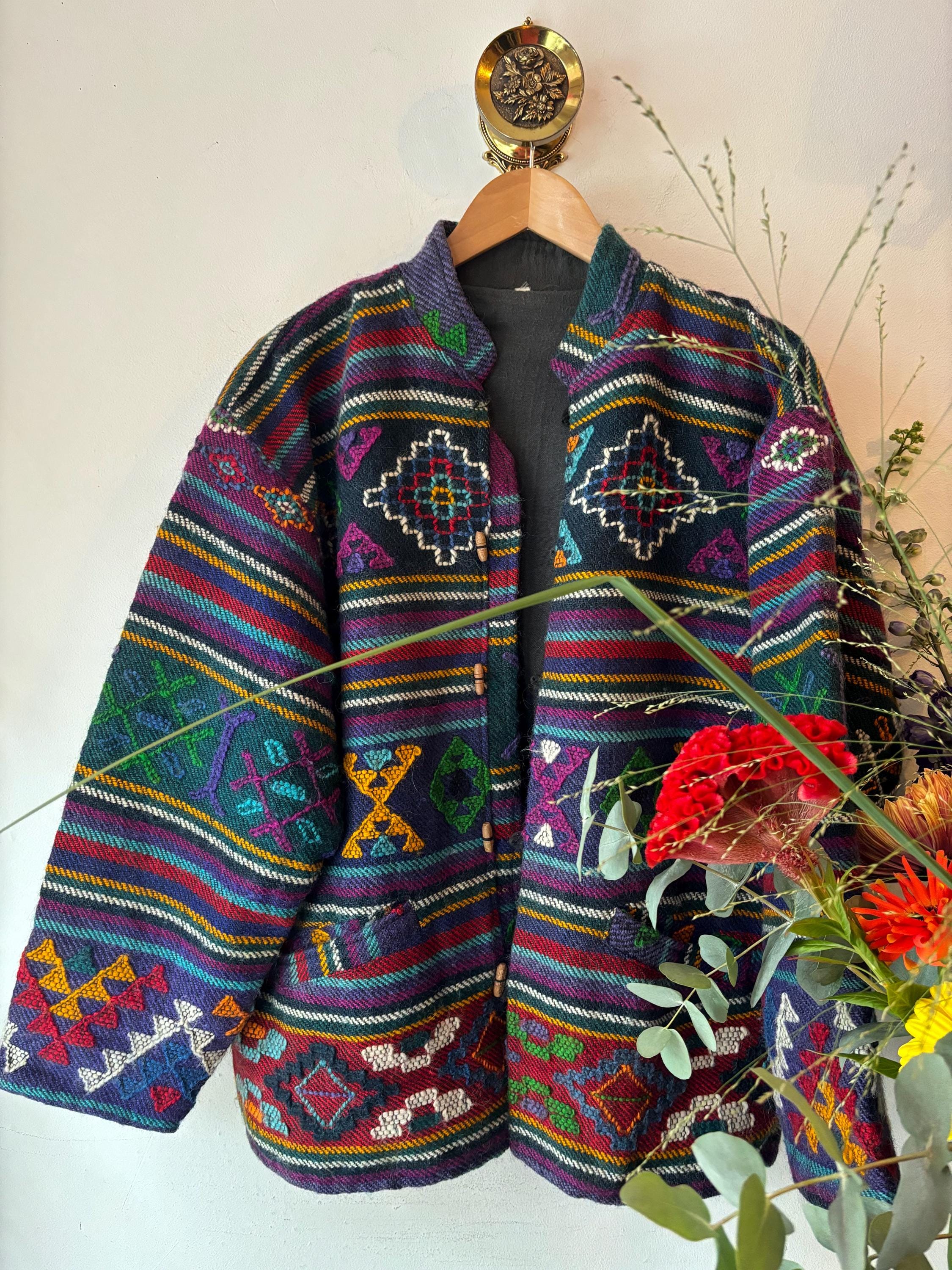 Vintage 1970s Wool Embroidered Jacket - Etsy