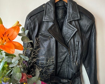 Vintage 80s black leather jacket