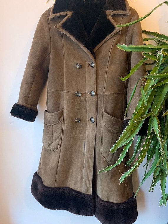 Vintage kids afghan suède sheepskin coat