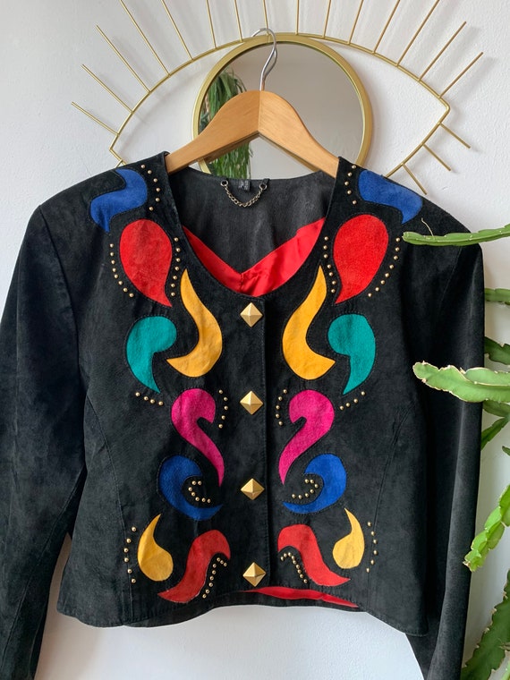 Vintage suède paisley 1980s Jacket