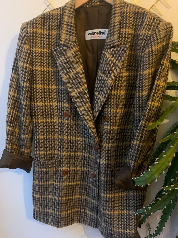 Vintage wool tartan blazer