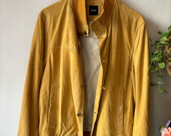 Vintage Yellow Suede Hugo Boss Jacket - Etsy