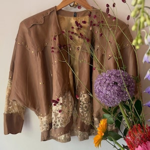 Vintage 1980s Leather studs Lace Jacket