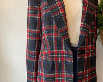 Vintage 1980s black Tartan blazer