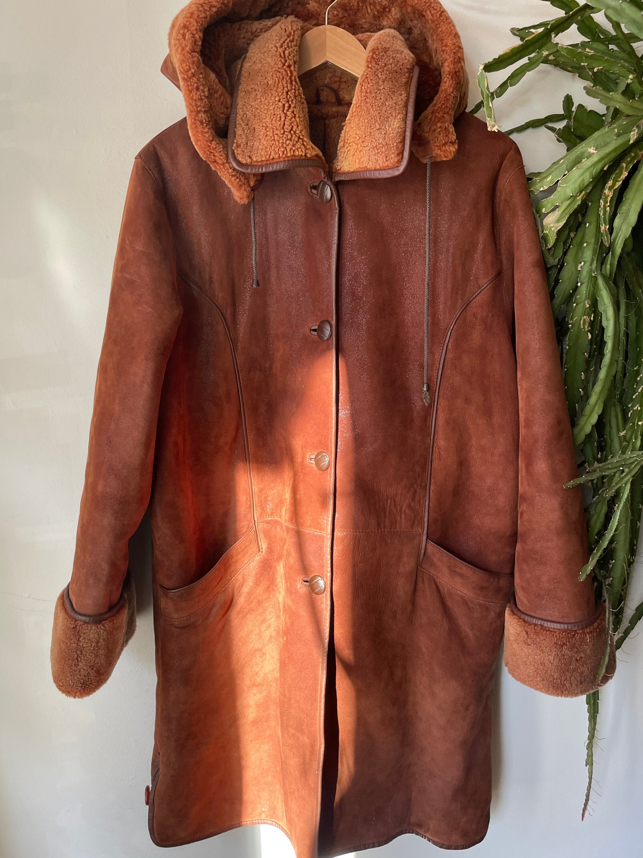Vintage 80s Lammy Coat With Hoodie Etsy Denmark