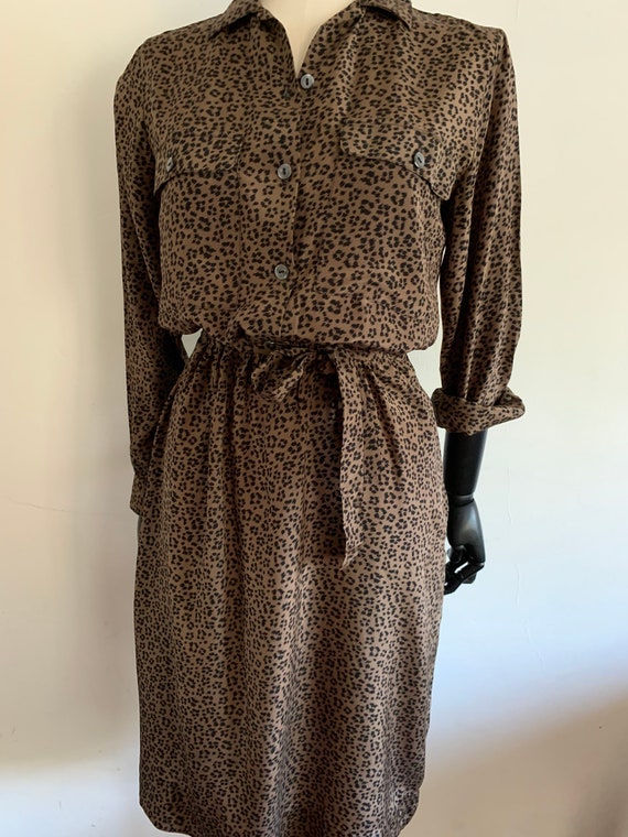 Vintage Leopard silk dress