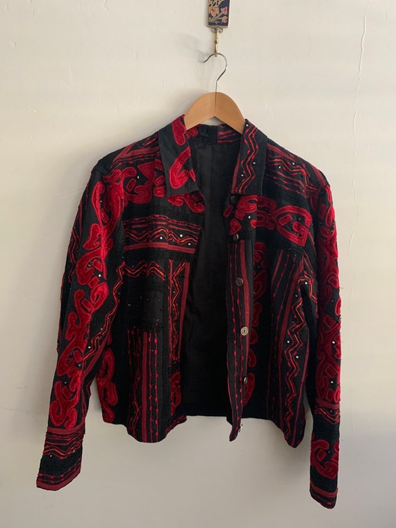 Vintage Embroidered velvet jacket