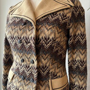 Vintage 70s zigzag wool blazer image 8
