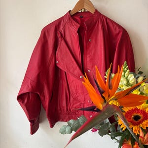Vintage 1980s Red Leather Jacket