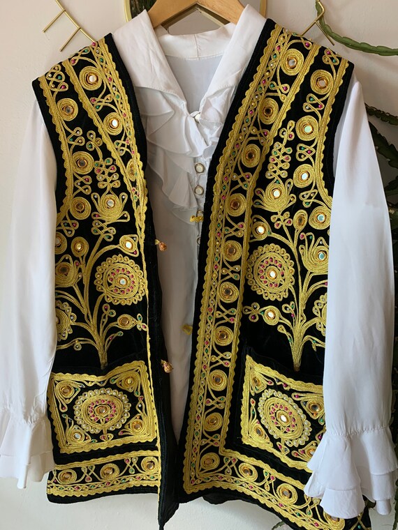 Vintage Embroidered afghan waistcoat 1970s