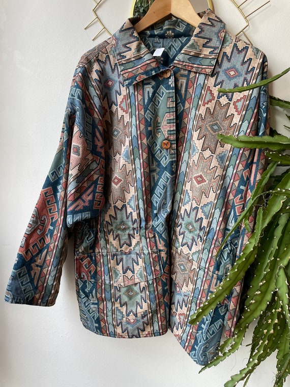 Vintage bohemian Denim reversible jacket