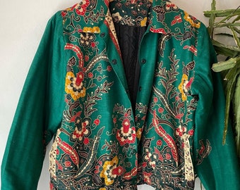 Vintage handmade batik bomber jacket