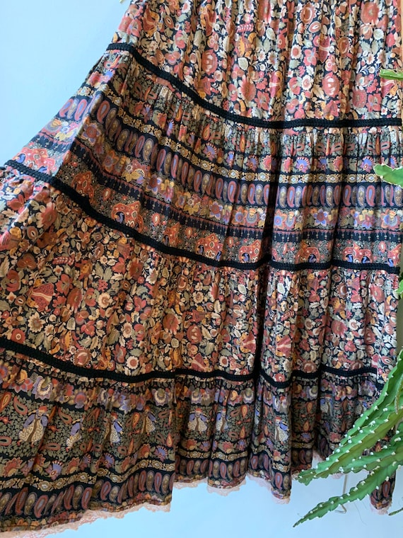 Vintage 70s Flower cotton skirt