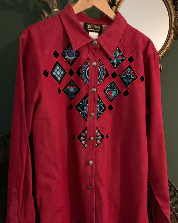 Vintage western Embroidered blouse