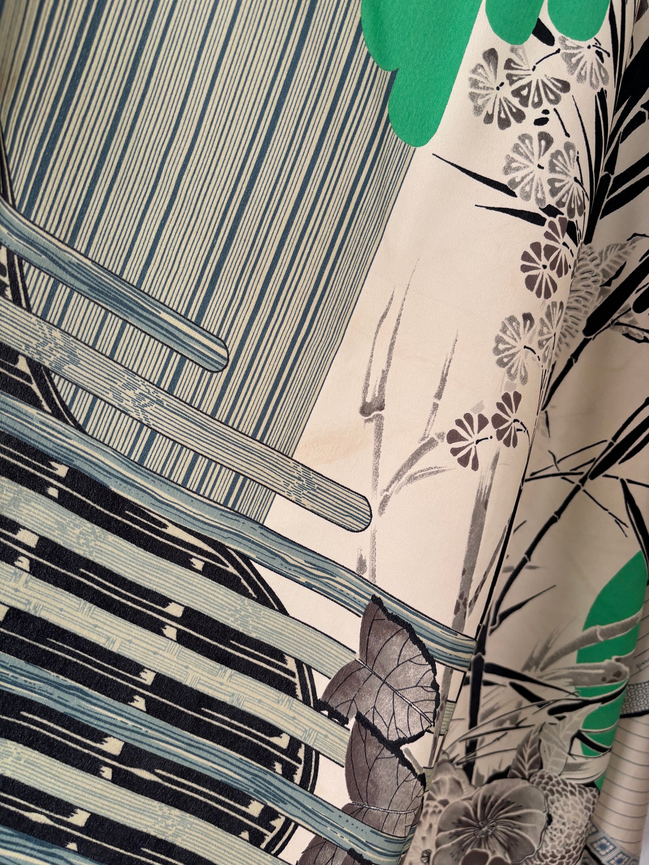 Foulard Carré Vintage En Soie 100% - Marque Davinci - Motif Floral Multicolore - Fabriqué En Italie