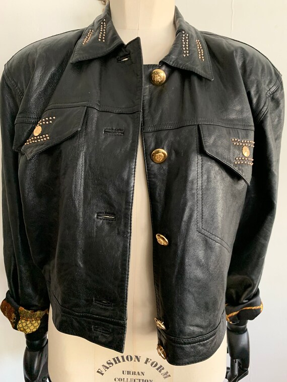Black vintage Leather Jacket