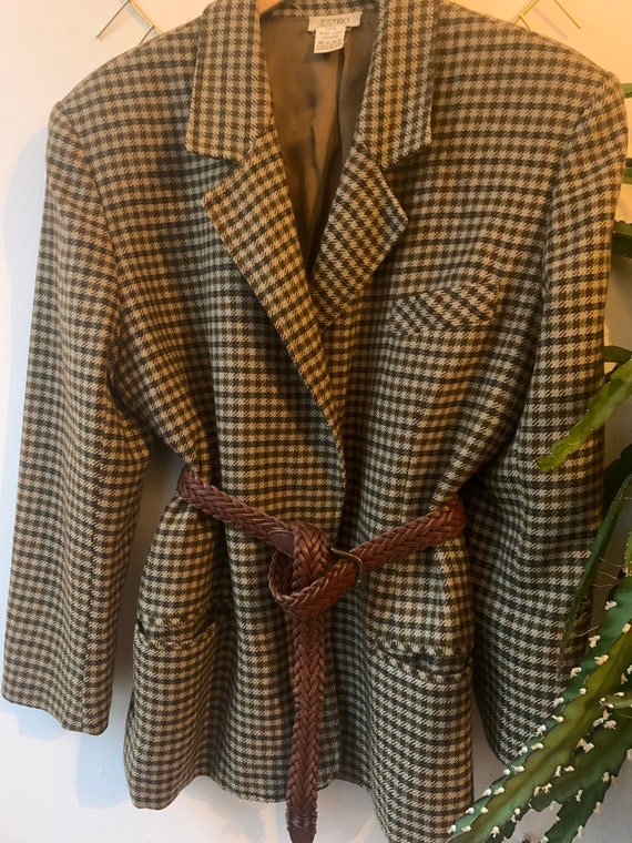 Vintage wool plaid tartan blazer