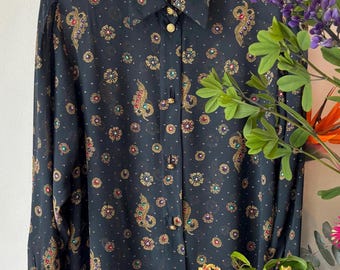 Vintage 80s Jewelry Blouse