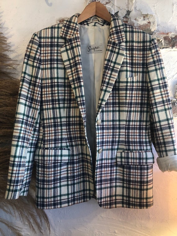 Vintage oversized plaid blazer