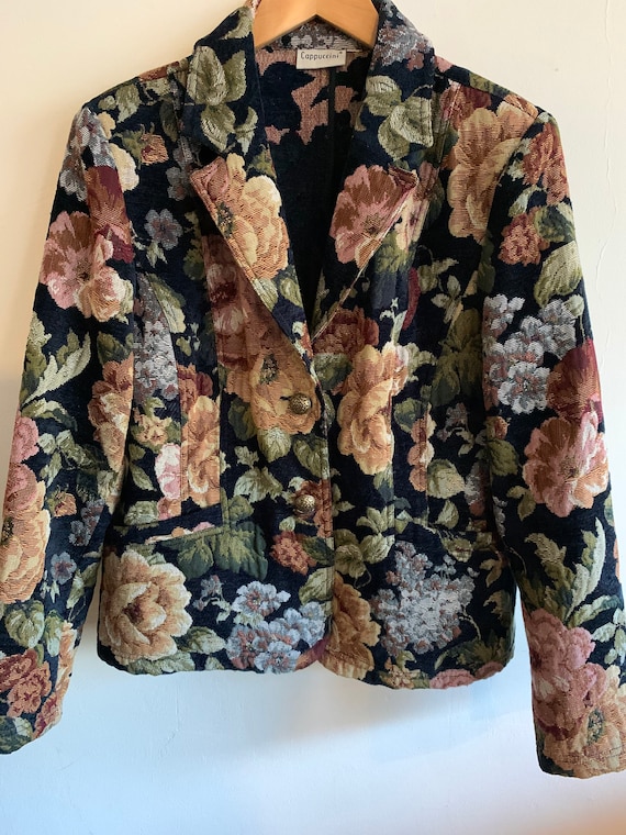 Vintage 1980s flower blazer
