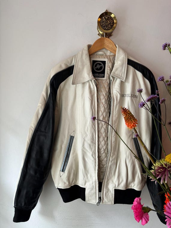 Vintage 90s Leather Nickelson Baseball Jacket - Etsy Vintage 90s Leather Nickelson Baseball Jacket - Etsy