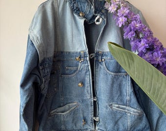 1980s Patched Denim Jacket | Cropped | Small | Vintage - Etsy