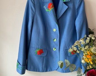 Vintage Blue embroidered Blazer