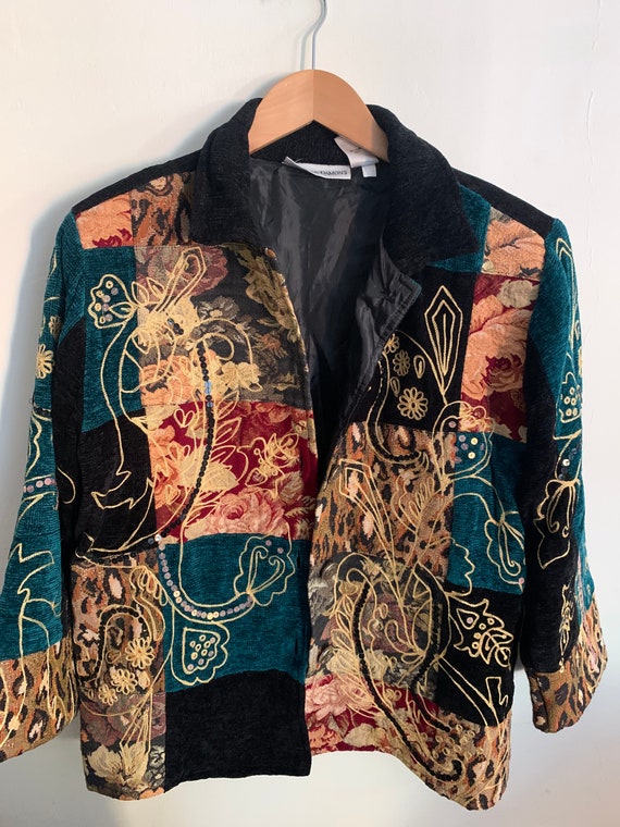Vintage patchwork velvet Leopard jacket