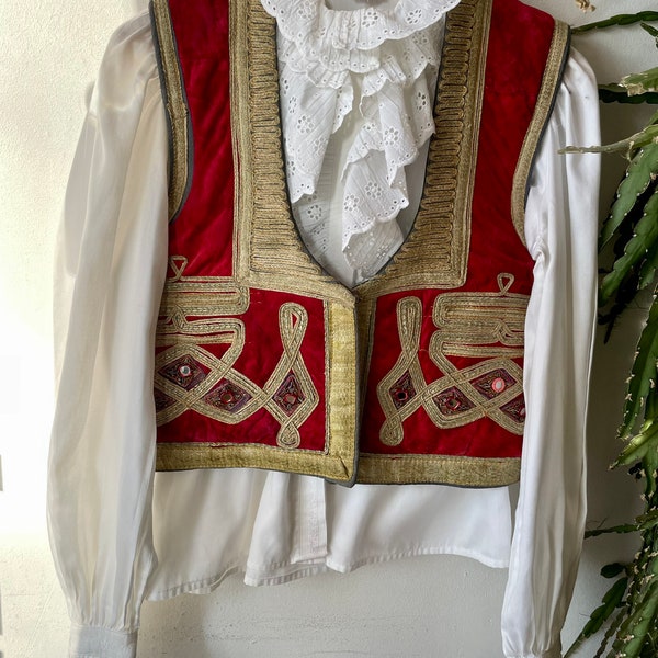 Vintage 1970s velvet afghan waistcoat
