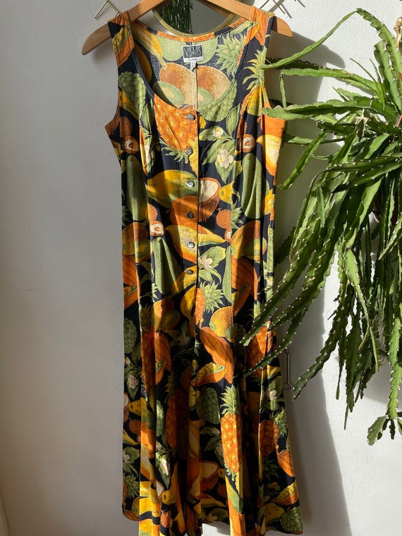 Vintage fruit 1980s dress