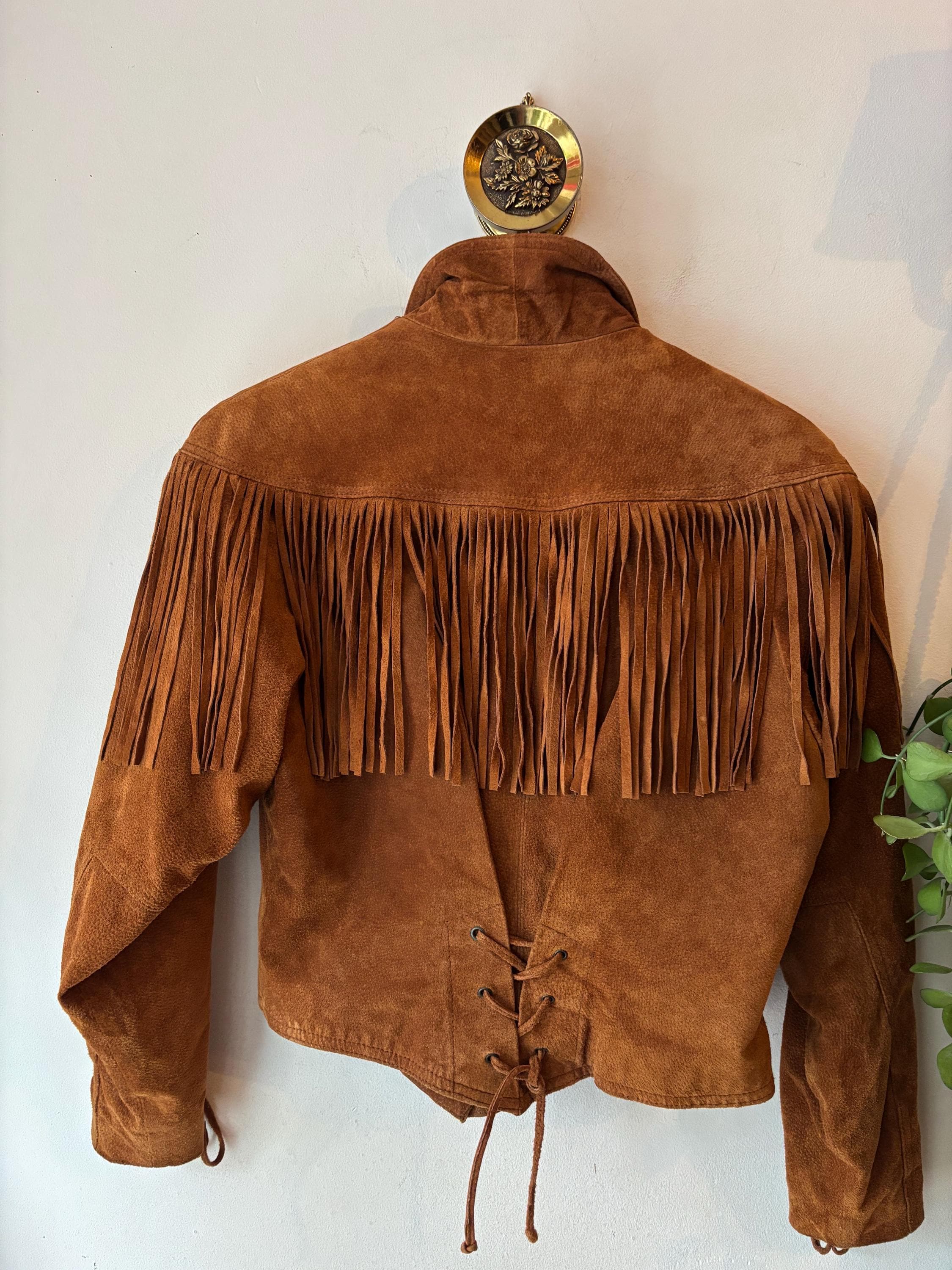 80年代ヴィンテージブラウンスエードフリンジジャケット - Etsy 日本