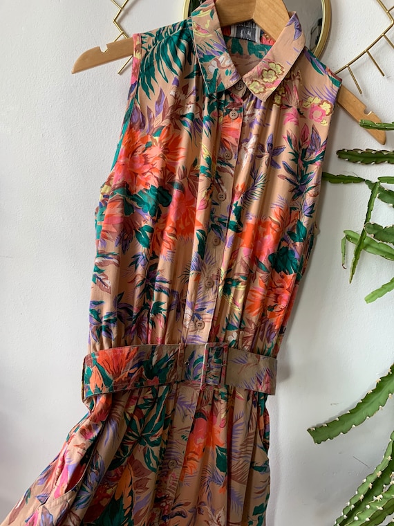 Vintage Flower 1980s Dress