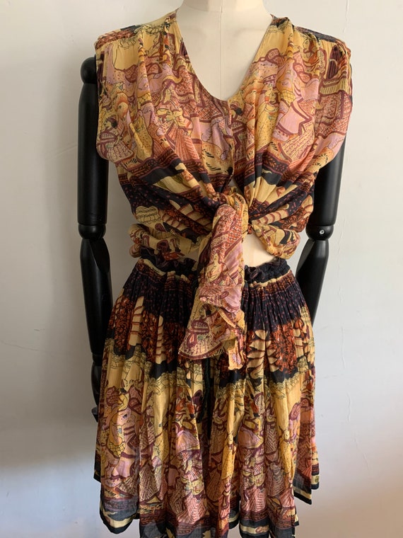 Vintage indian cotton two pieces set