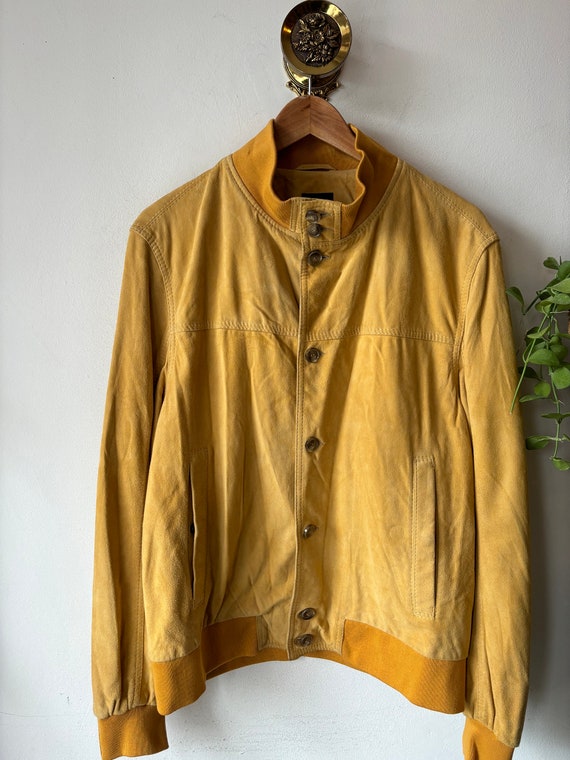 Vintage Yellow suede Hugo Boss jacket - image 5