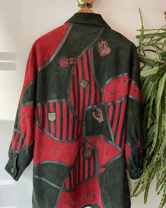 Vintage 80s Zaspel Leather Suede Embroidered Coat - Etsy Vintage 80s Zaspel Leather Suede Embroidered Coat - Etsy