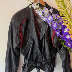 Vintage 1980s Black Red Statement Jacket
