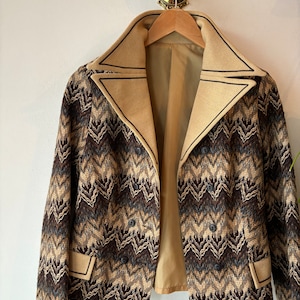 Vintage 70s zigzag wool blazer image 1