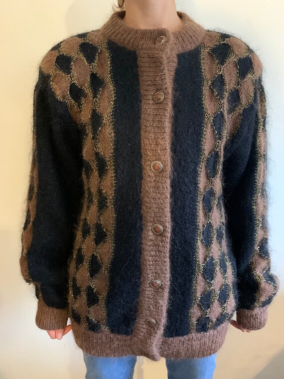 Vintage mohair gold details cardigan
